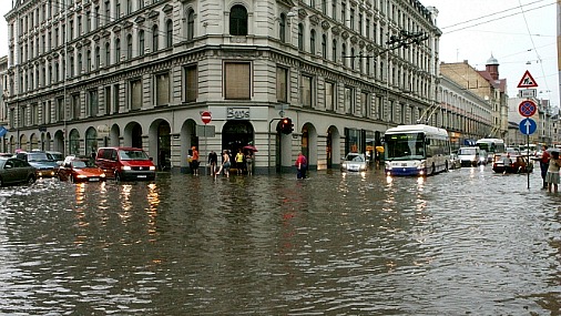 Моделирование ситуации катастрофы: наводнение в Латвии